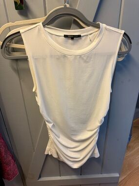 Kobi Halperin White Sleeveless Ruched Tank